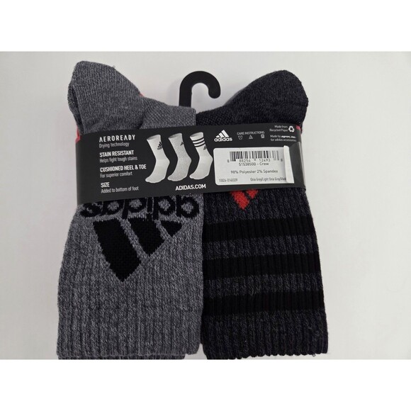 Adidas Aeroready Youth Cushioned Crew Socks-6 Pk - Picture 2 of 4